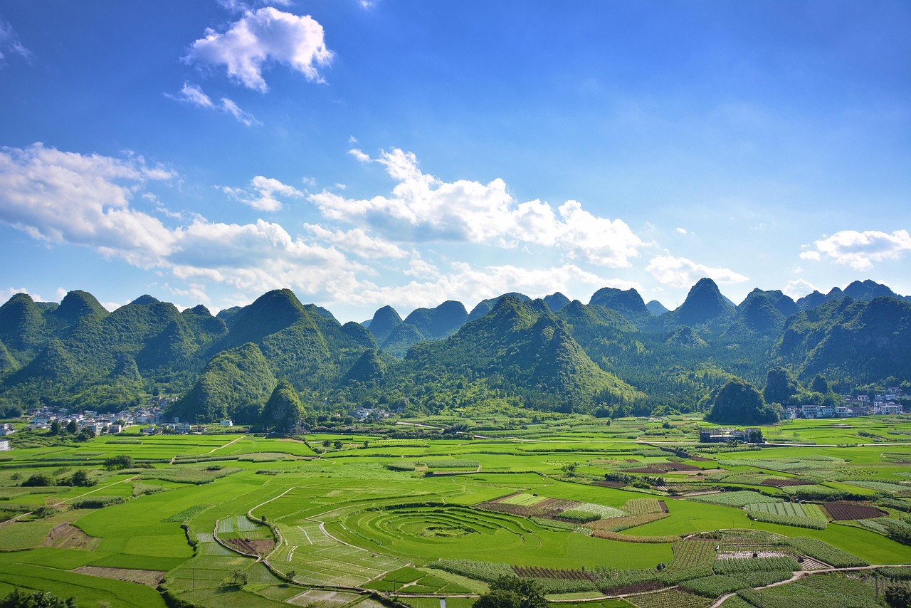 Karst mountains in morning mist